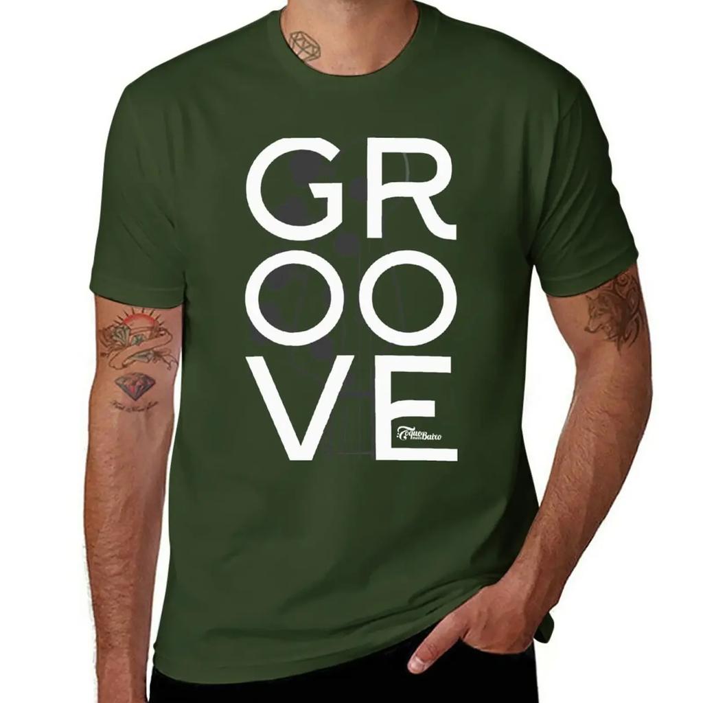 Groove To Bass Players T-Shirt Plain Aesthetic Clothing Mens Clothes