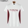 INCERUN Men Mockneck Short Sleeve Tops Casual Fitted T-shirts