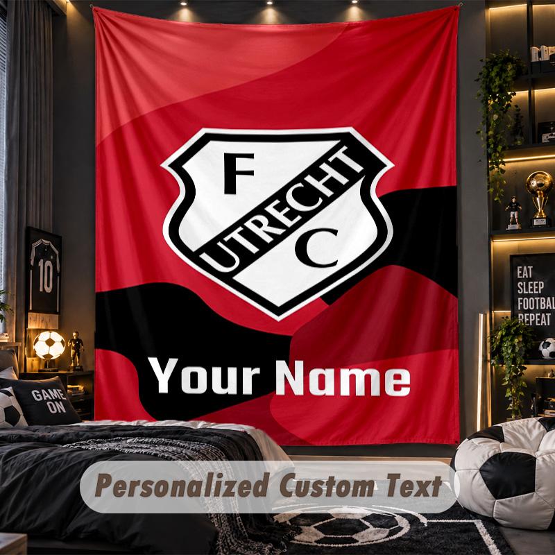 TapestryFC Utrecht Custom Name Text Personalized Wall Hanging Tapestry Home Wall Decor