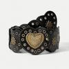 Wasteland Style Retro Love Suede Rivet Accessories Air-eye Punk Handsome Hot Girl Western Style Heavy Industry Wide Belt