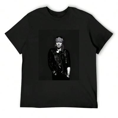 Axl Portrait #6 T-Shirt Short Sleeve Tee Oversized Graphic Tee Customs Blacks Cotton T Shirt Unisex