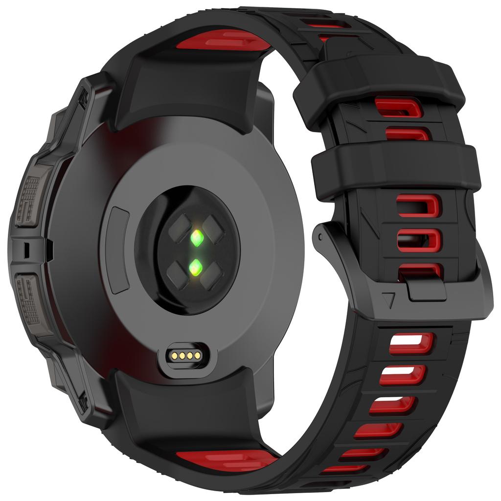 For Garmin Instinct 3 Solar 45mm/AMOLED 45mm Watch Band 22mm Dual Color Silicone Replacement Strap