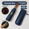 Wood Handle Folding Sun Umbrella 108 Bones Business Umbrella Automatic Umbrella  Rain and Sunshine