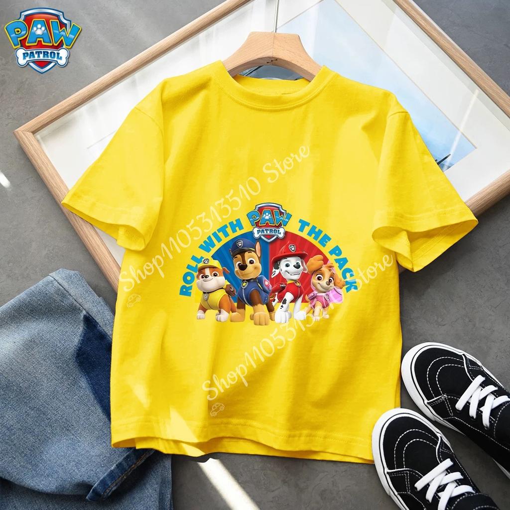 Paw Patrol Chase Boys T Shirt Puppy Dog Happy Birthday Numbers Children Girls T-shirts Summer Tops Clothes Kids Party Gift New