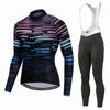 Mens Long Sleeve Cycling Jersey Set Breathable Quick Dry Bike Riding Sportswear