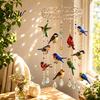 Boho Balkon Garten Zubehör Anmutige Vogel Windspiel, Buntglas Outdoor Sonnenfänger Windspiel, Farbefrohe Hof Natürlicher Stil Ornamente Dekorationen,