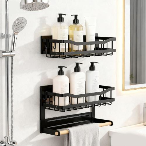 Vinnatsu Kitchen Storage Magnet, Refrigerator Side Rack, Spice Rack, Kitchen Storage with Magnetic Paper Holder (Includes 4 Movable Hooks)