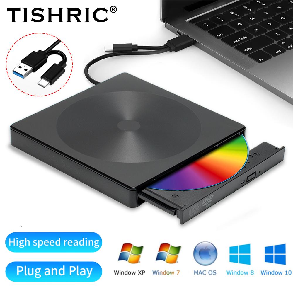

TISHRIC DVD RW записывающее устройство для компакт-дисков плеер USB 3,0 протокол передачи компакт-дисков внешний оптический привод для ПК, настольного ноутбука