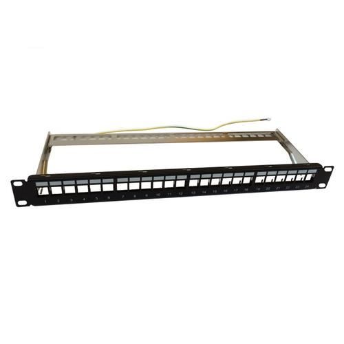 Panier de brassage 1U pour 24 connecteurs Keystone RJ45 - WP - WPC-PAN-BF24 - Noir