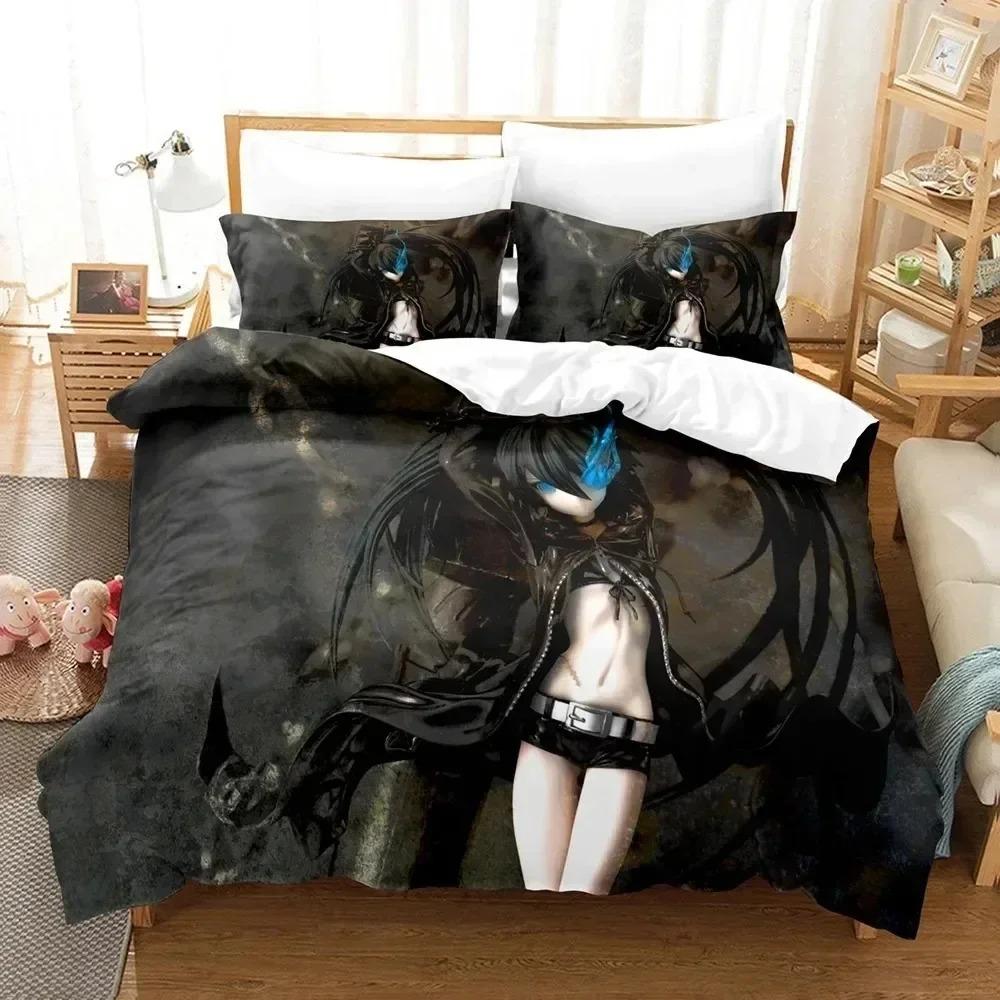 Comforter 3D Black Rock Shooter Anime Bedding Set Bedroom Soft Modern S Comefortable Kids And