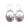 African Amethyst Gemstone 925 Sterling Silver Jewelry Drop/Dangle Earrings 1.64" CE-2-14