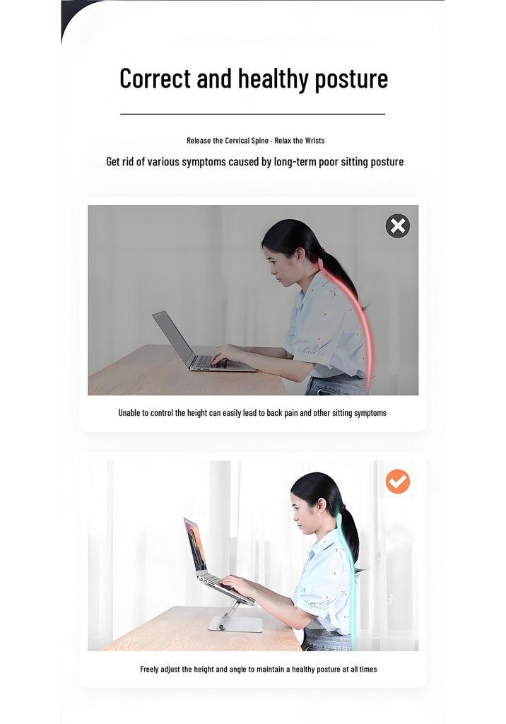 Aluminum Alloy Adjustable Laptop Stand with Rotating and Cooling Features