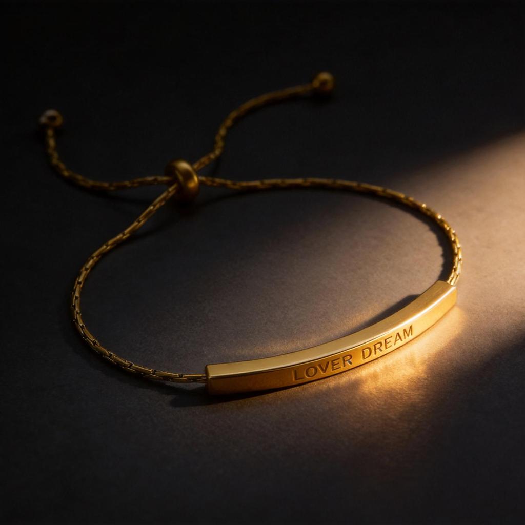 18k Gold Engraved Adjustable Pull-string Bracelet for Women - Instagram Style, Light Luxury, High-end Feel, Colorfast Jewelry Piece