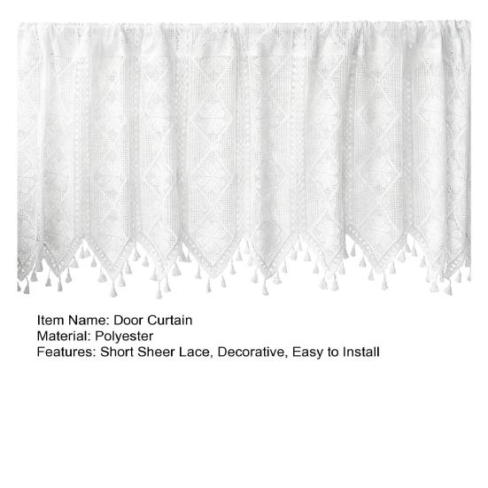 French Lace Curtain Vintage Short Sheer Cabinet Curtain Farmhouse Rustic Boho