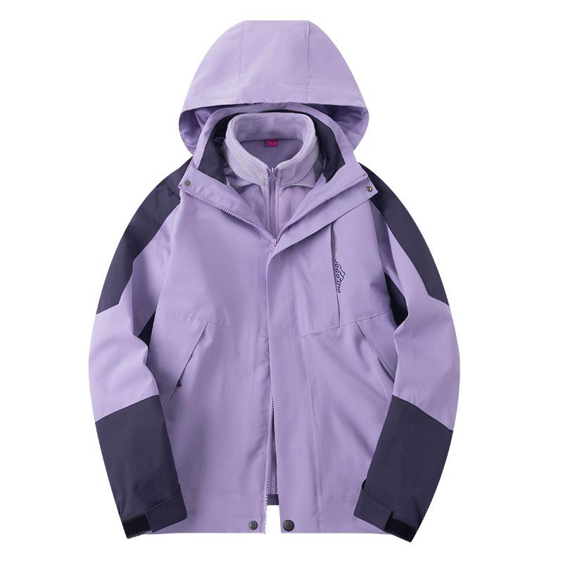 Unisex Větruodolná 3v1 Teplá Bunda Color Block na Podzim a Zimu