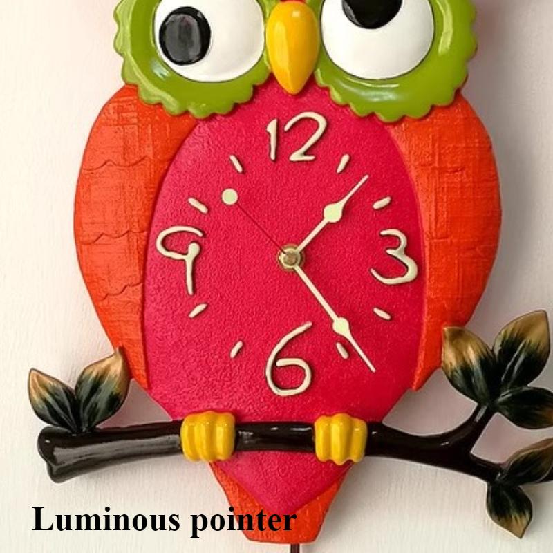 Creative Owl Wall Clocks Living Room Noctilucent Wall Watch Bedroom Silent Pendulum Clock Modern Home Decoration Accessories