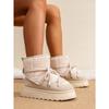 Women's New Winter Fleece Lined Thickened Elevated Chunky Sole Lace Up Fashionable Warm Cotton Boots