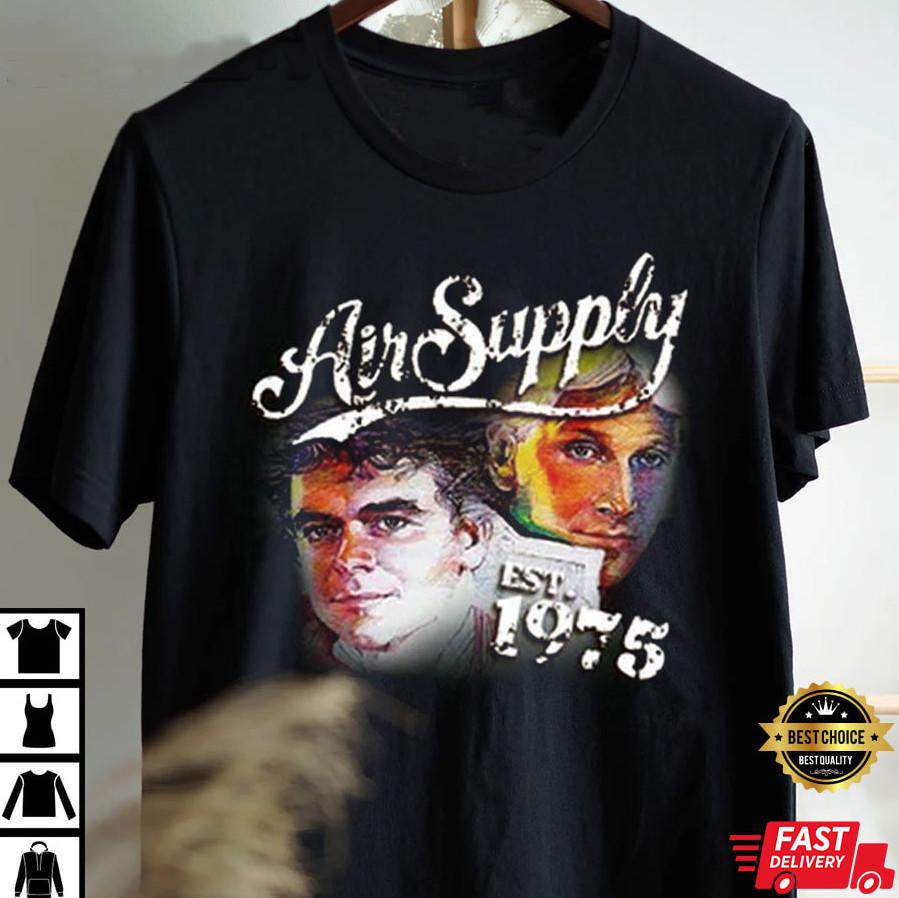 Vtg Air Supply Music Tour Heavy Cotton Black All Size Unisex Shirt BT007 L
