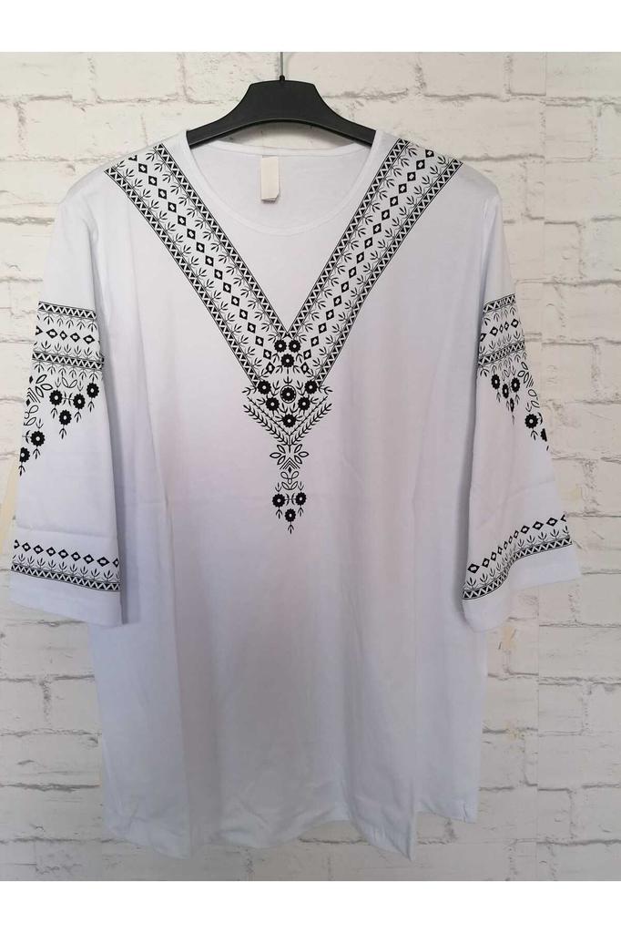 Damenbluse in großer Größe, perfekt für den Sommer, gekämmte Baumwolle, bequeme Bluse