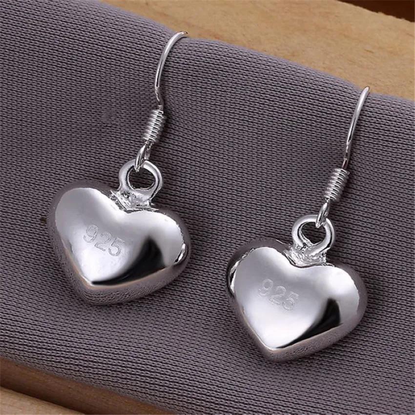Fine Copper Heart necklace Earrings charm Women lady wedding pendant fashion jewelry Set lovely Christmas gift