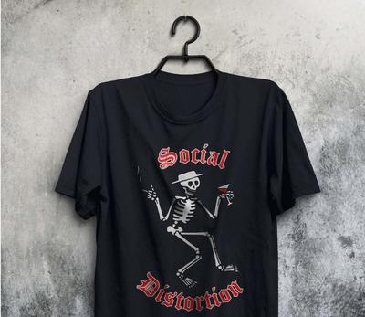 Social Distortion Σκελετός Λογότυπο, Unisex Μαύρο T-shirt Μέγεθος S-5XL Unisex T-Shirt