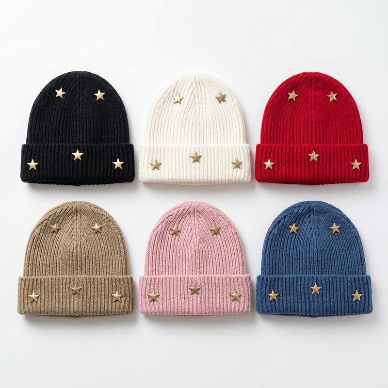 Korean Style Women Knit Hat Warm Earmuff Casual Beanie For Autumn Winter