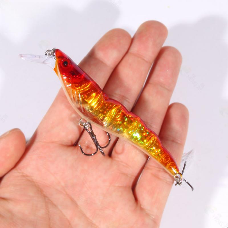 Minnow Lure for Specially Targeting Red Snapper13Full Attack Shrimp Feather Hook Lure Bait for Freshwater and Sea Fishing Imitat