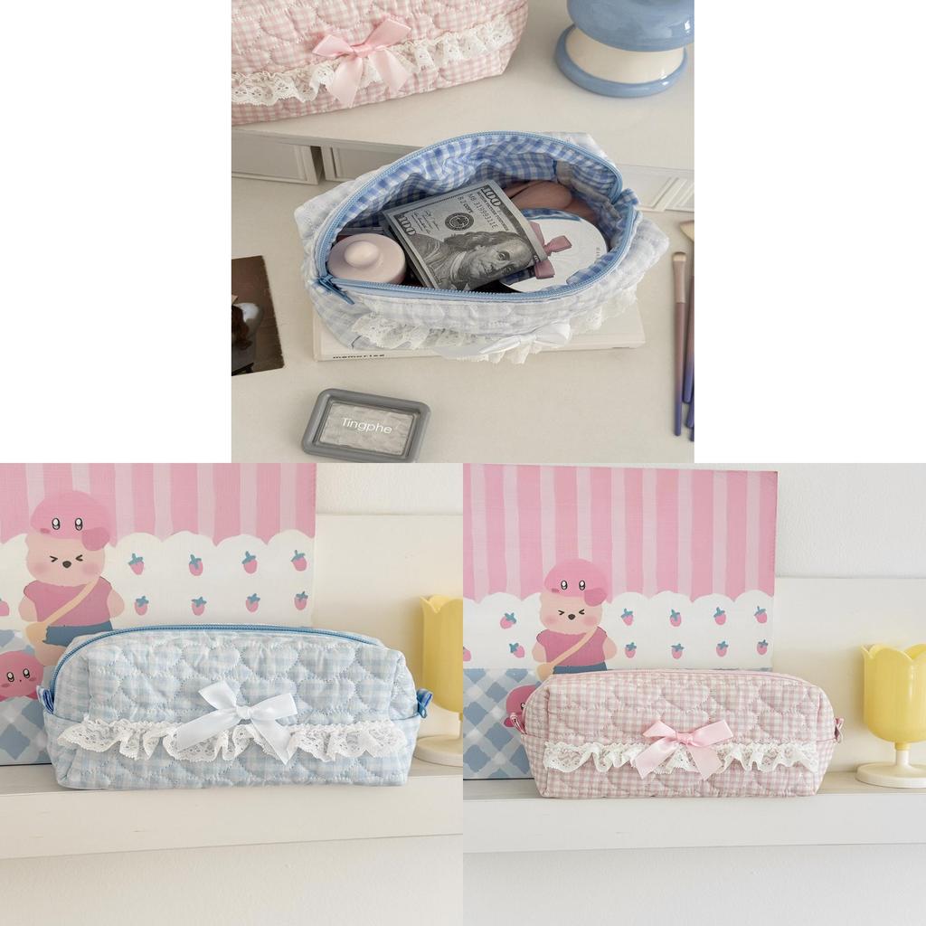 Cotton Girls Sweetheart Lace Storage Bag For Daily Use