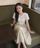 Roem Tuck Detail A-Line Long Skirt Rmwhg25R14