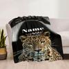 Custom Leopard Crown Home Customize Your Name Blankets Comfortable Soft Lightweight Allseason Multipurpose Blanket For Picnics Sofas Offices Beds