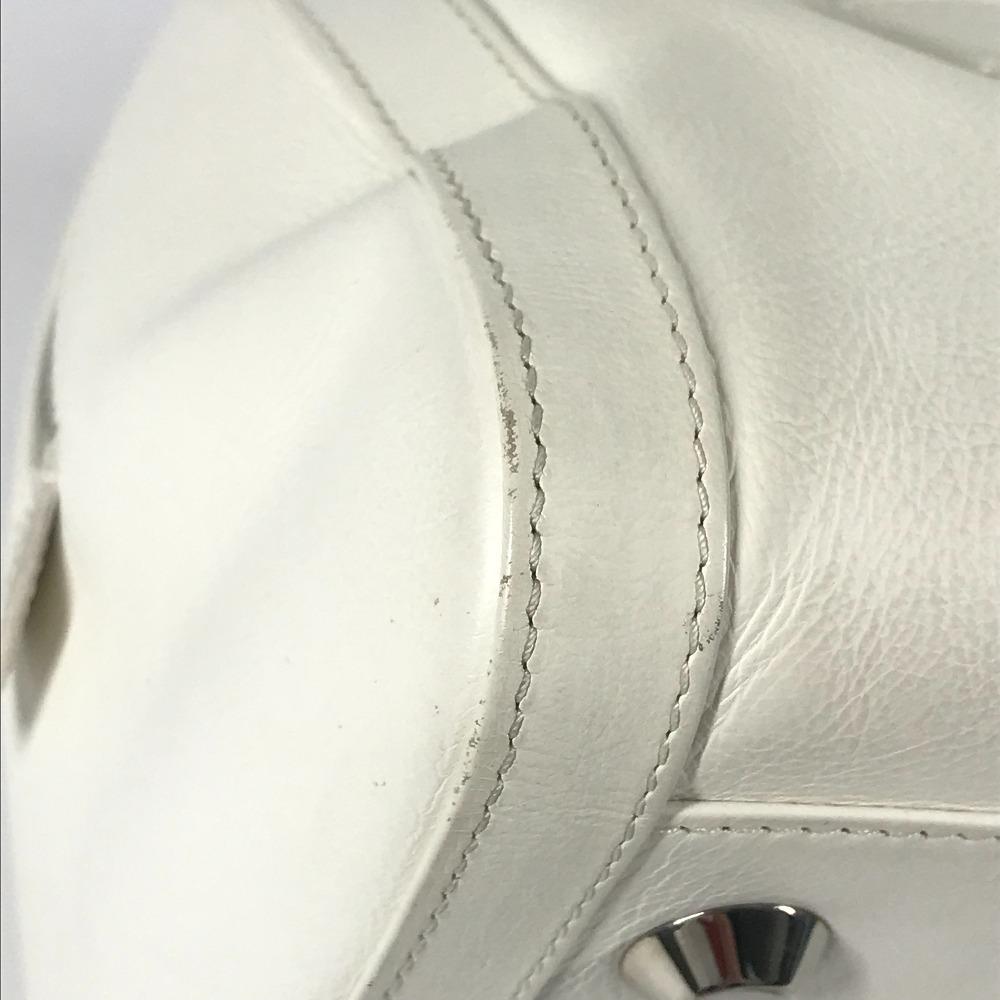 Dior D Logo Tasche Oberer Griff Breite Tasche D Schnalle Handtasche Leder Weiß