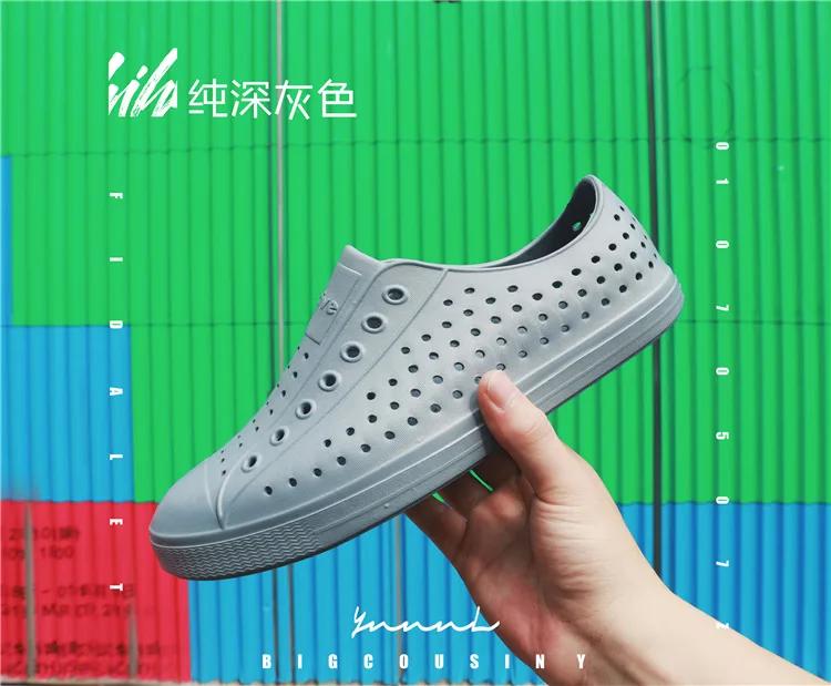 Men's Sandals Casual Outdoor Summer Hole White Shoes Breathable and Non Slip Soft Soled Shoes Canvas Shoes Dance