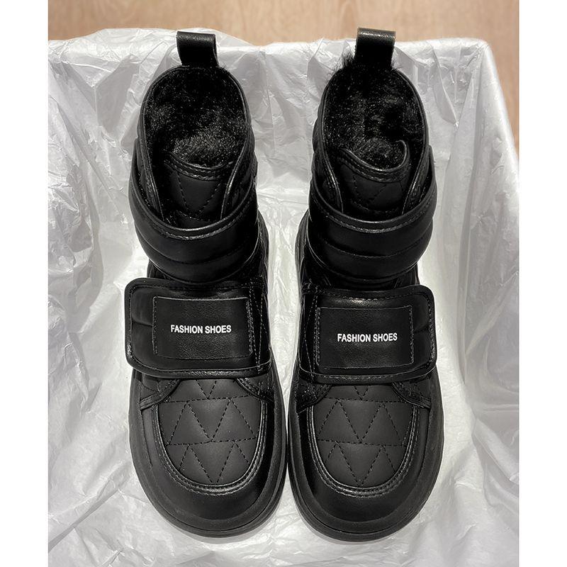 Mote Vinter Dame Plysj Mote Bomullssko Stor Plattform Sklisikre Snøstøvler Utendørs Arbeid Høy Kvalitet Komfortable Damesko