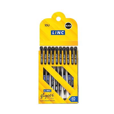 Linc 0.6mm Black Ink Glycer Smooth Ball Pen Set of 1 X 10pcs for Office, School & Home Writing