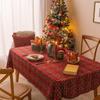 Christmas Snowflake Plaid Tablecloth Rectangular Decorative Fabric Table Cover Dining Coffee
