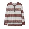 V-neck College Style Striped Pullover Hoodie