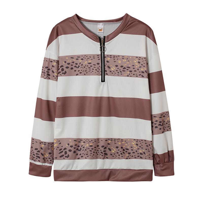 V-neck College Style Striped Pullover Hoodie