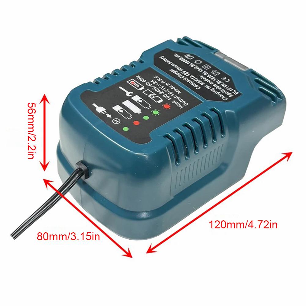 100-240V Li-ion Battery Mini Compact Charger for Makita BL1830 for DeWalt DCB200 for Milwaukee for Bosch 18V Lithium Ion Battery