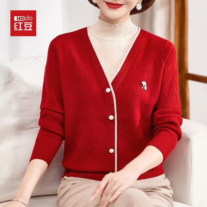 

Hodo Women s Faux Two-Piece Half-High Collar Plush Knit Sweater 5XL