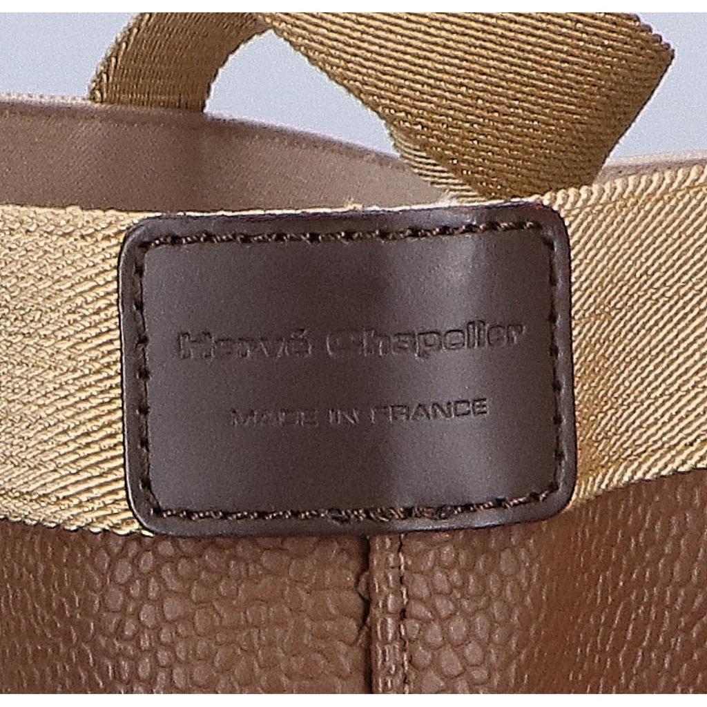 Herve Chapelier [Beautiful] 725 Gold Plated Luxe Boat Shape Tote Bag L Taupe / GoldUsed