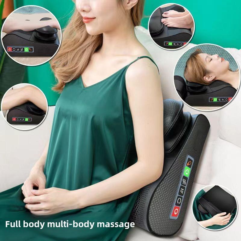Cervical Vertebra Massage Pillow Kneading Deep Tissue Multi-func Electric Hot Compress Neck Massage Pillow with Infrared Heat
