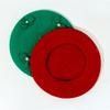 Women S Red Green Wool Beret With Pearl Bow Versatile Small Face Painter Hat