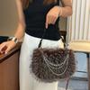 Y2k Fluffy Hobo Bags Portable Armpit Bag Elegant Fluffy Tote Bag  Party
