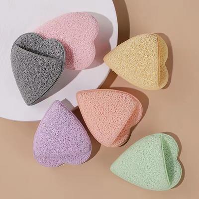 Houbička ve tvaru srdce Hloubkové čištění obličeje Odstranění prachu Měkká houbička Peeling na obličej Čisticí masážní nástroj Puff Skin Care Tool