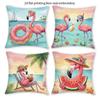 1/4Pcs Cute Summer Flamingo Beach Vacation Throw Pillow Cover Home Farmhouse Outdoor Decoration Cushion Cover