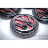 MODIFIX-CO-UK VW Glänzend Rot Schwarz Leichtmetallfelgen Mittelkappen 4 Stück VW Golf MK7 Passat Tiguan 66mm