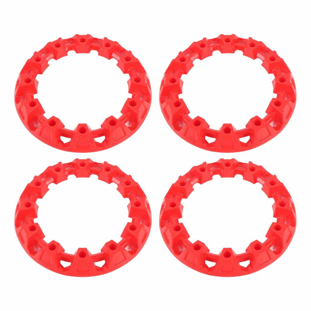 4Pcs 10 Inch ATV Wheel Trim Hub Protection Decor Rim Cap Plastic Scratch Proof Sporty Look for Go Kart Red