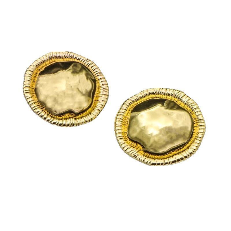 10Pcs Vintage Metal Buttons Round Gold High-End Exquisite Sweater Cardigan Top Woolen Suit Coat Buttons
