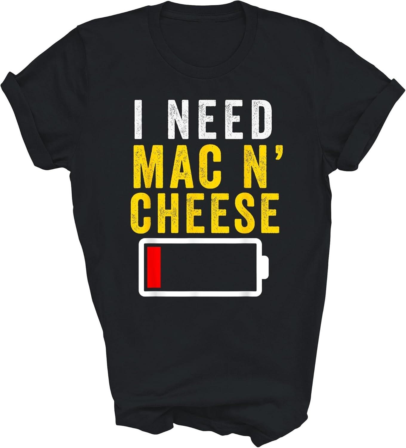 Футболка унисекс для любителей макарон с сыром Mac N Cheese Подарок Женщинам Мужчинам Футболка (черный;S) S