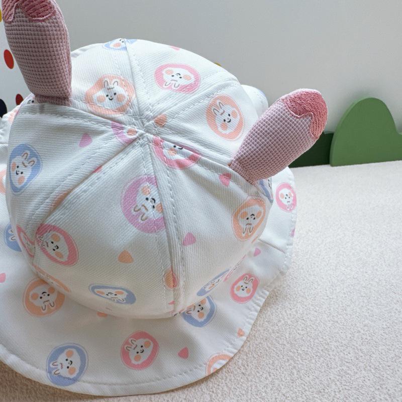 Cartoon Rabbit Baby Bucket Hat - Breathable Sun Protection for Spring and Autumn